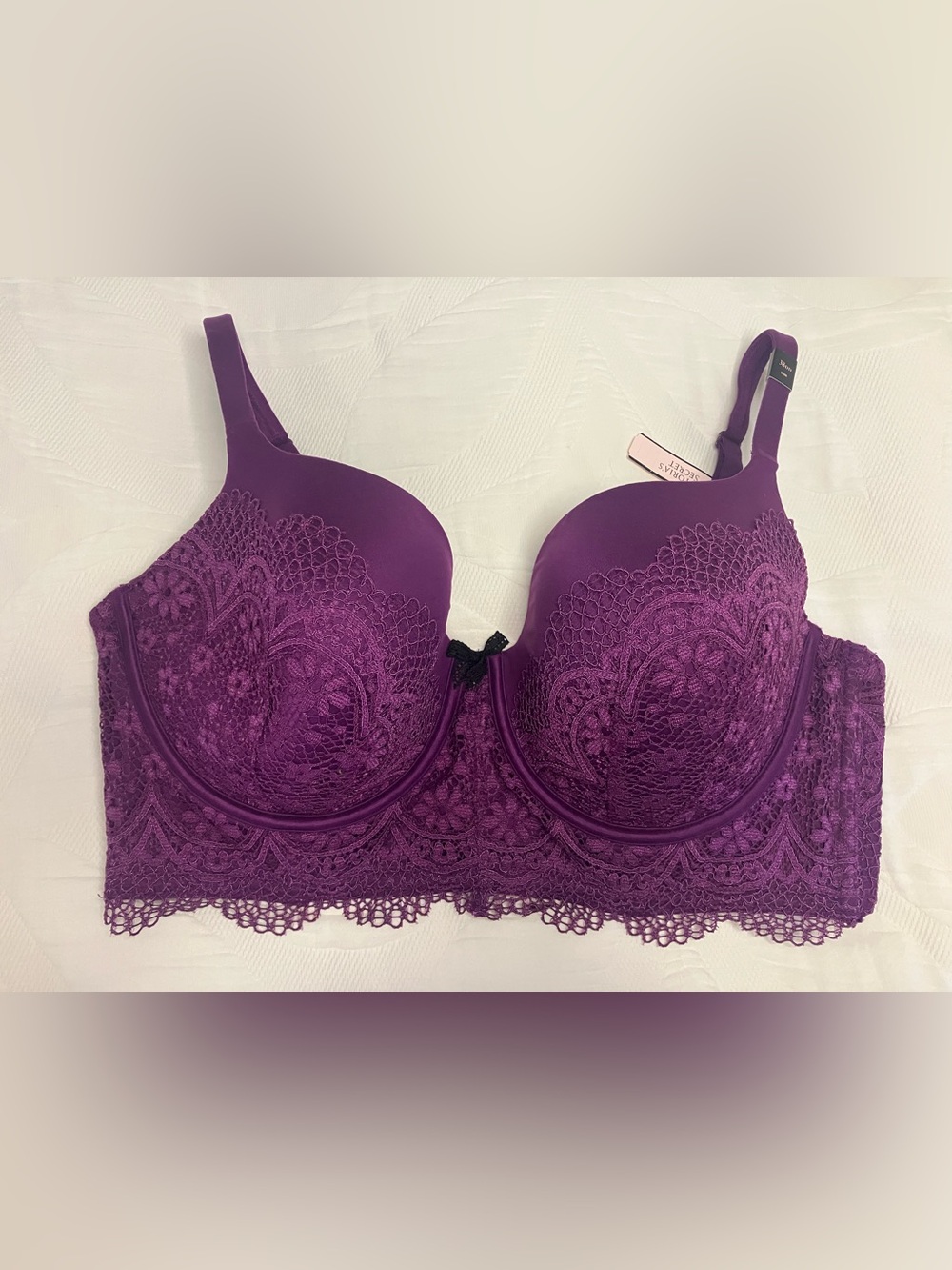 NEW Victoria’s Secret Women’s Size 38DD Purple Lace Lined Demi Bra 38 DD